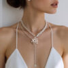 3 Flower pearl necklace
