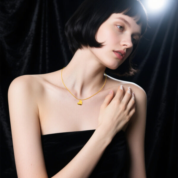 1 Heart Gold Necklace for Women