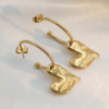 2 Gold Heart Earrings