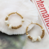 2 Beaded Hoop Earrings