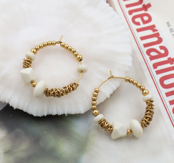 2 Beaded Hoop Earrings