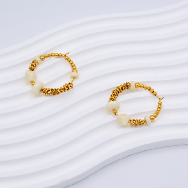 2 Beaded Hoop Earrings