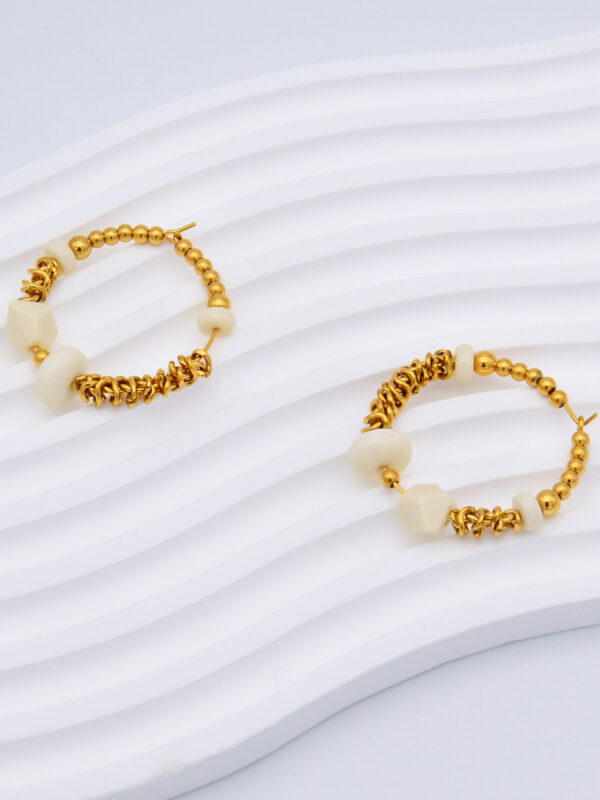 2 Beaded Hoop Earrings