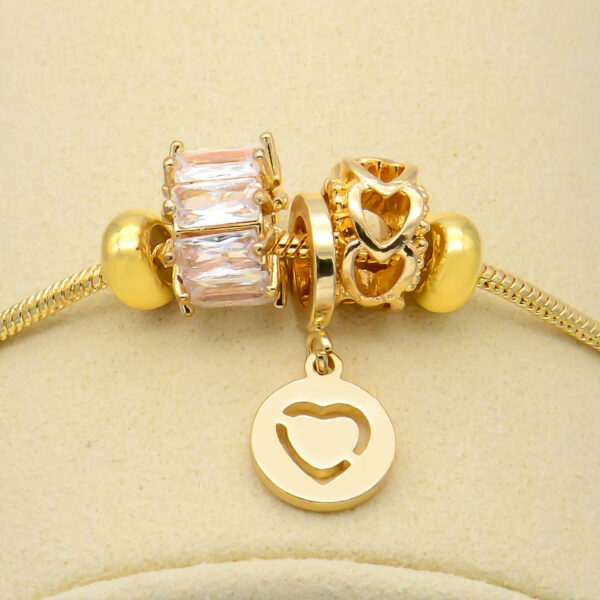 14K Gold Plated Charm Bracelet for Women