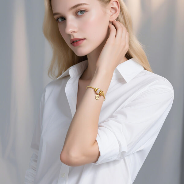 14K Gold Plated Charm Bracelet for Women