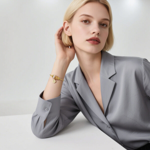 14K Gold Plated Charm Bracelet for Women