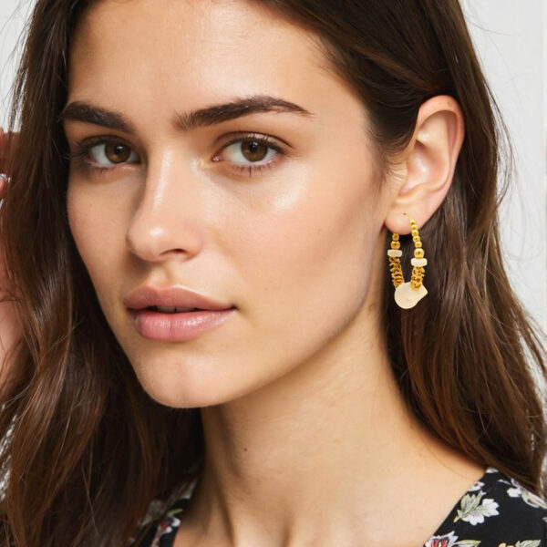 5 Beaded Hoop Earrings