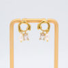 5 Geometric Hoop Earrings with Pearl & Cubic Zirconia Charm