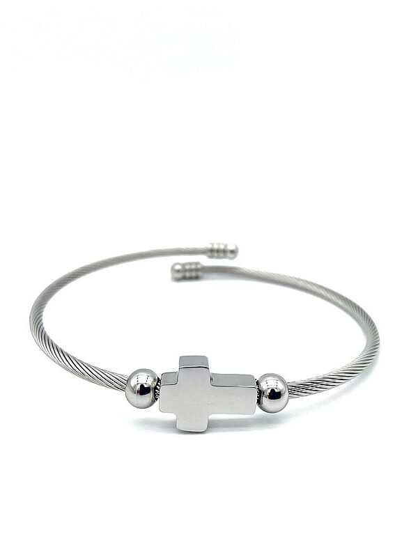 Stainless Titanium Steel Cross Bracelet