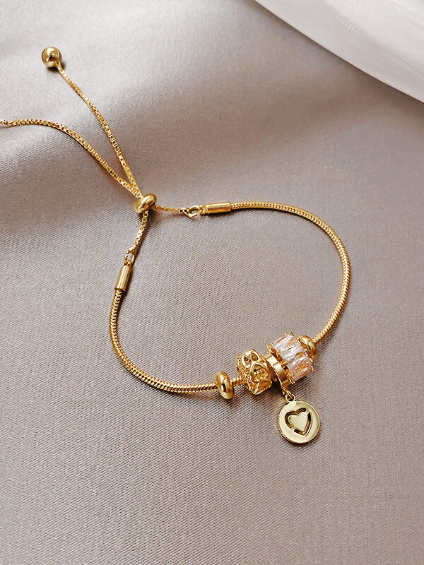 潘多拉手链 14K Gold Plated Charm Bracelet for Women